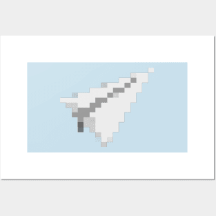 Paper Airplane Pixel Art Posters and Art